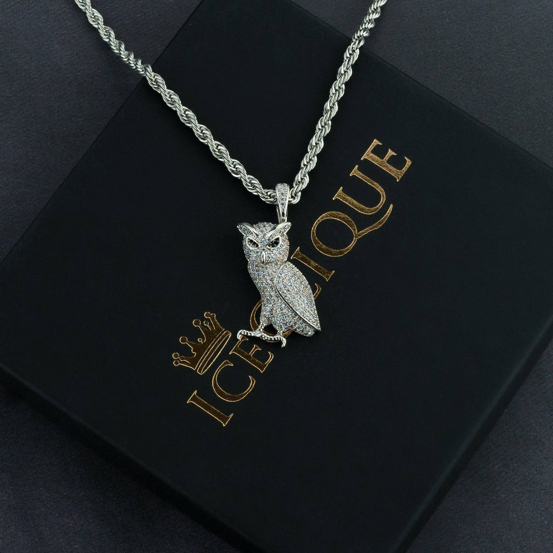 Iced Owl Pendant - ICECLIQUE JEWELRY