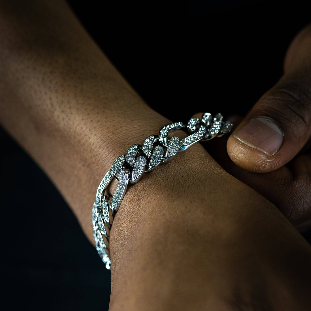 13mm Figaro & Cuban Link Bracelet - ICECLIQUE JEWELRY