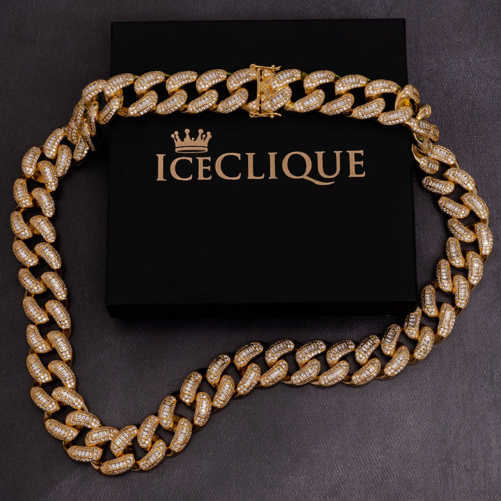 22mm Baguette Cuban Chain - ICECLIQUE JEWELRY
