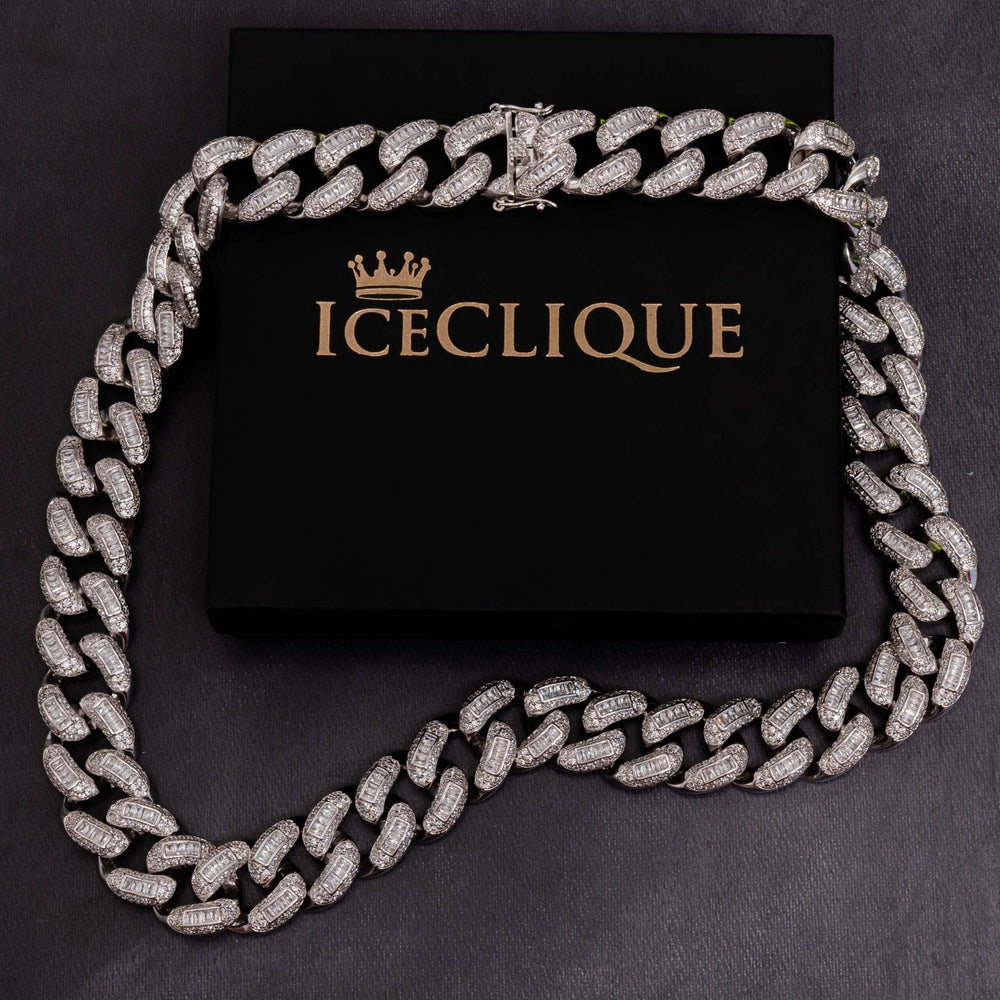 22mm Baguette Cuban Chain - ICECLIQUE JEWELRY