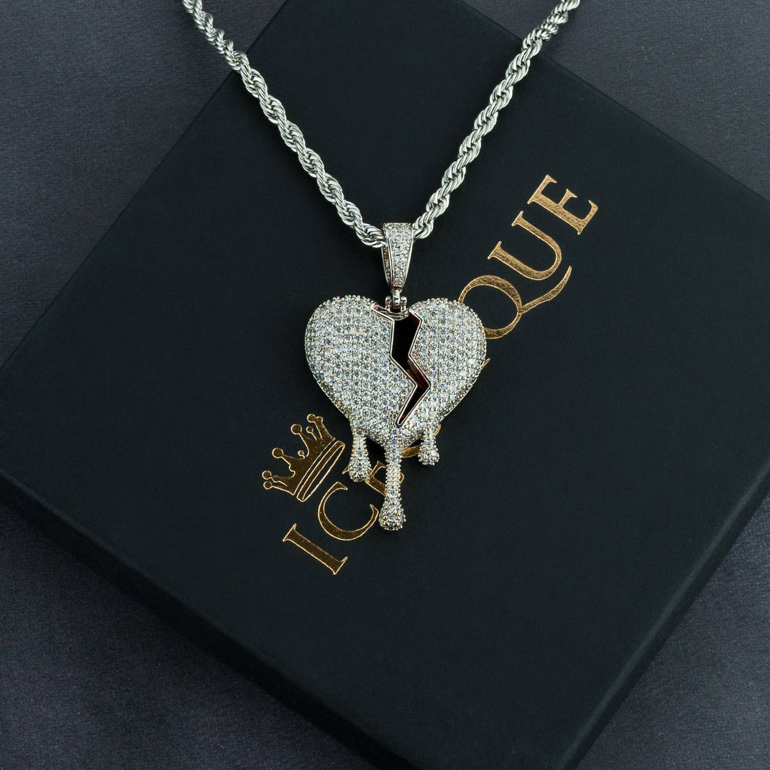 Iced Dripping Heart Pendant - ICECLIQUE JEWELRY