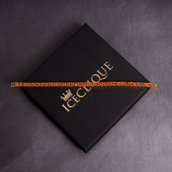 5mm Coloured 1 Row Tennis Bracelet - ICECLIQUE JEWELRY