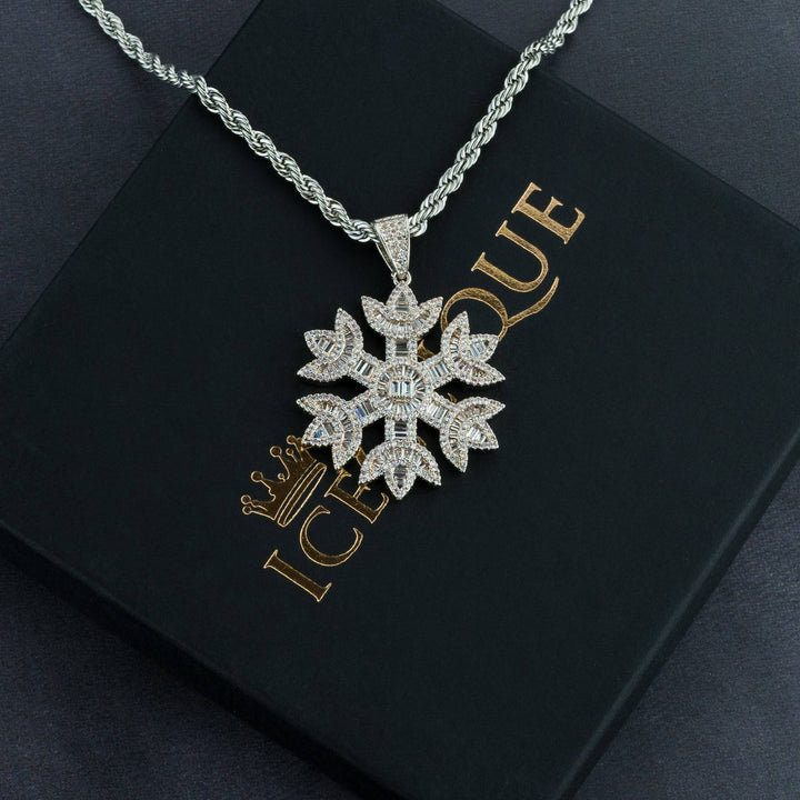 Baguette Snowflake Pendant - ICECLIQUE JEWELRY