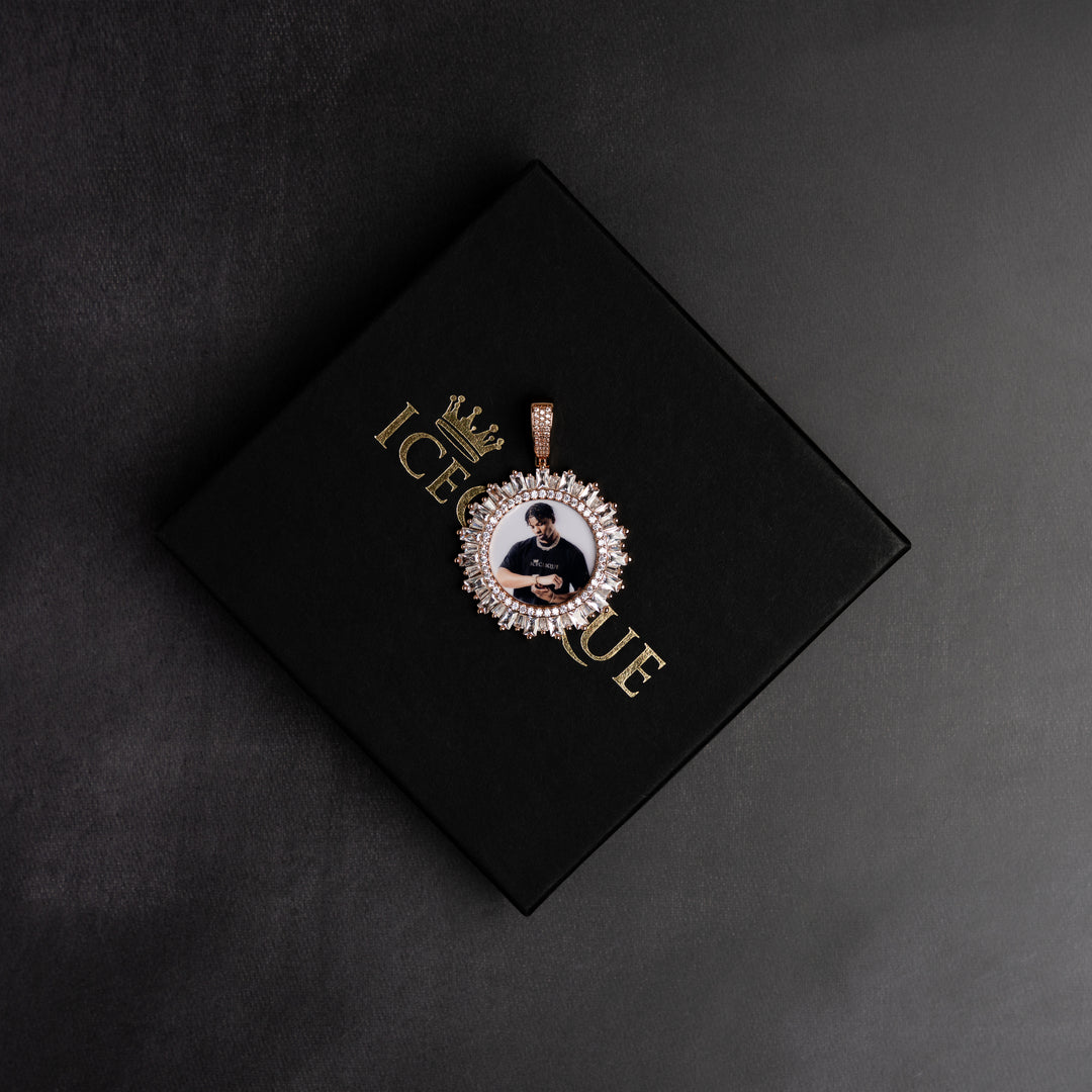 Iced Baguette Custom Photo Pendant - ICECLIQUE JEWELRY