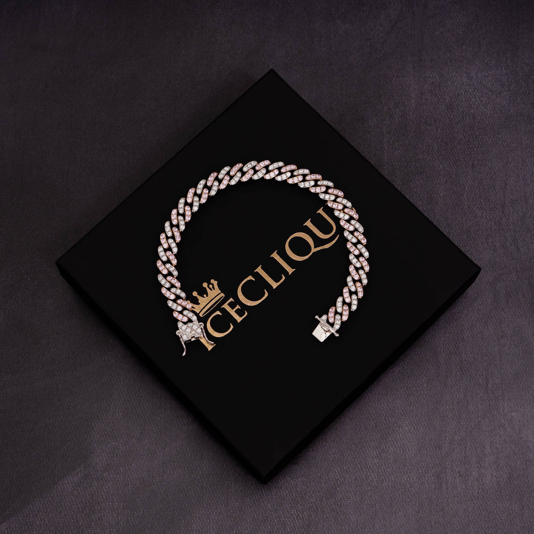 9mm Rose Gold Prong Bracelet - ICECLIQUE JEWELRY