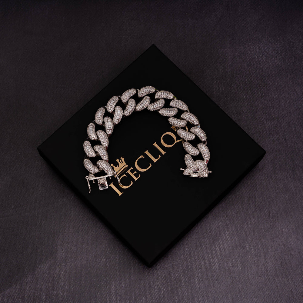 22mm Baguette Cuban Bracelet - ICECLIQUE JEWELRY