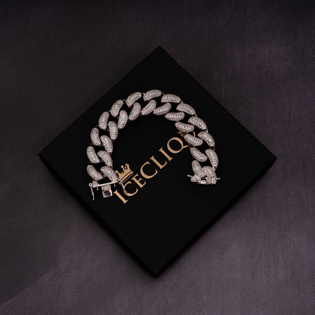 22mm Baguette Cuban Bracelet - ICECLIQUE JEWELRY