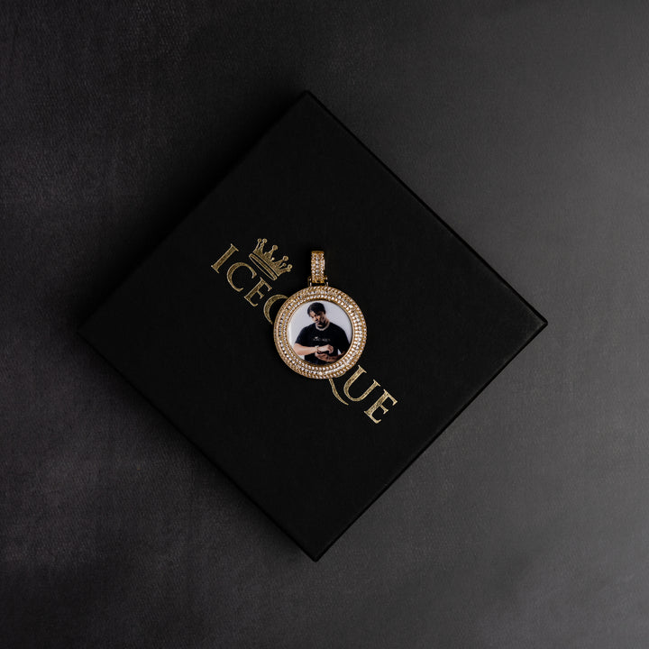 Round Baguette Custom Photo Pendant - ICECLIQUE JEWELRY