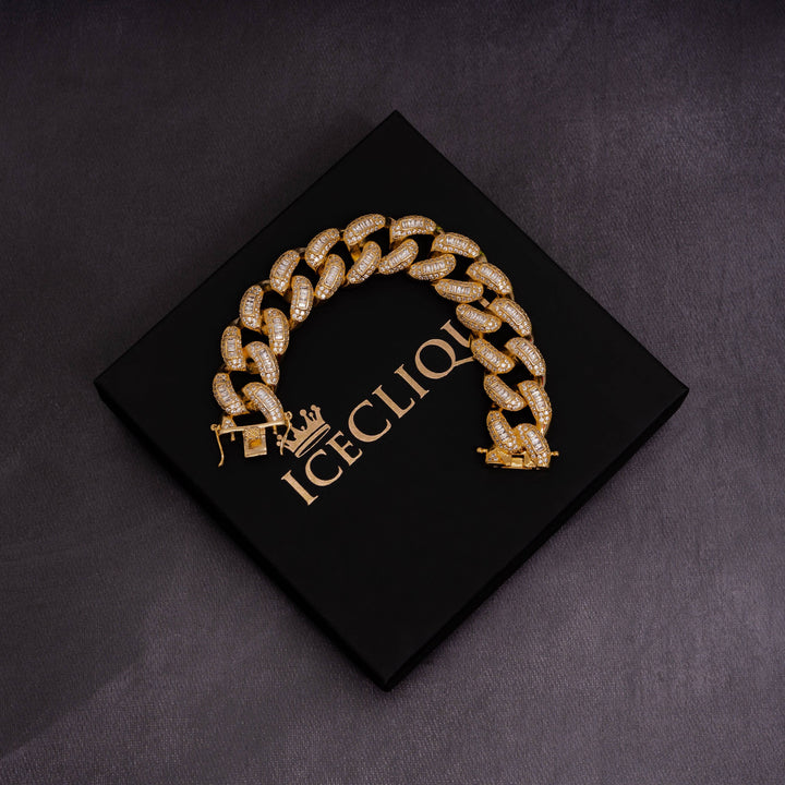 22mm Baguette Cuban Bracelet - ICECLIQUE JEWELRY