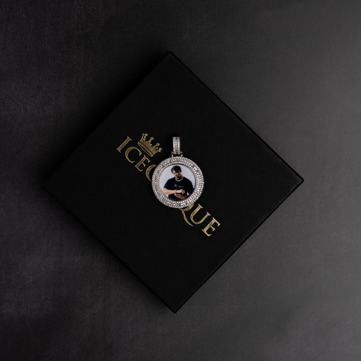 Round Baguette Custom Photo Pendant - ICECLIQUE JEWELRY