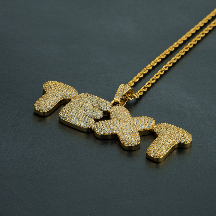 Custom Bubble Letter Pendant - ICECLIQUE JEWELRY