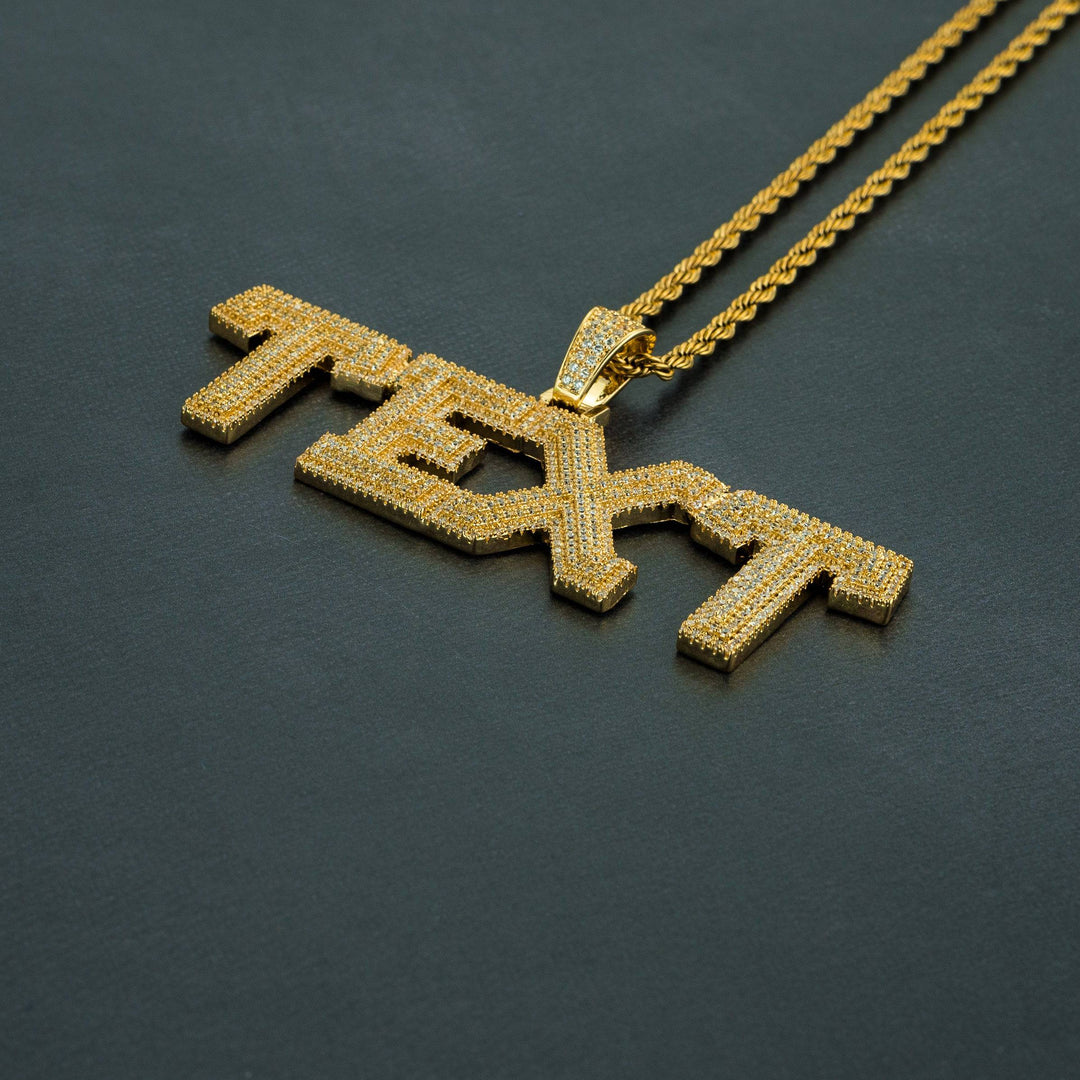 Custom Block Letter Pendant - ICECLIQUE JEWELRY