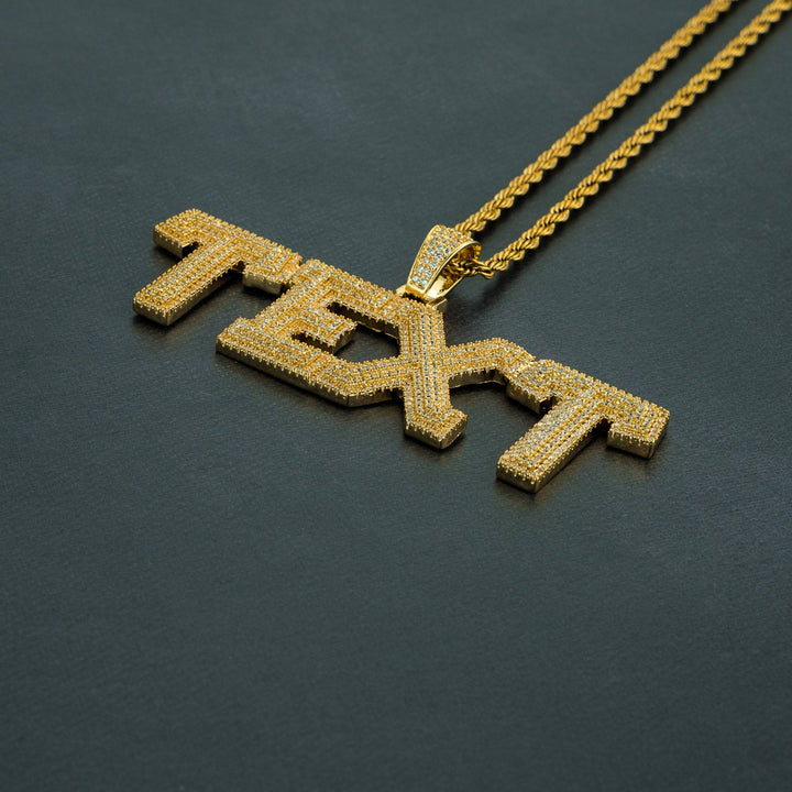 Custom Block Letter Pendant - ICECLIQUE JEWELRY