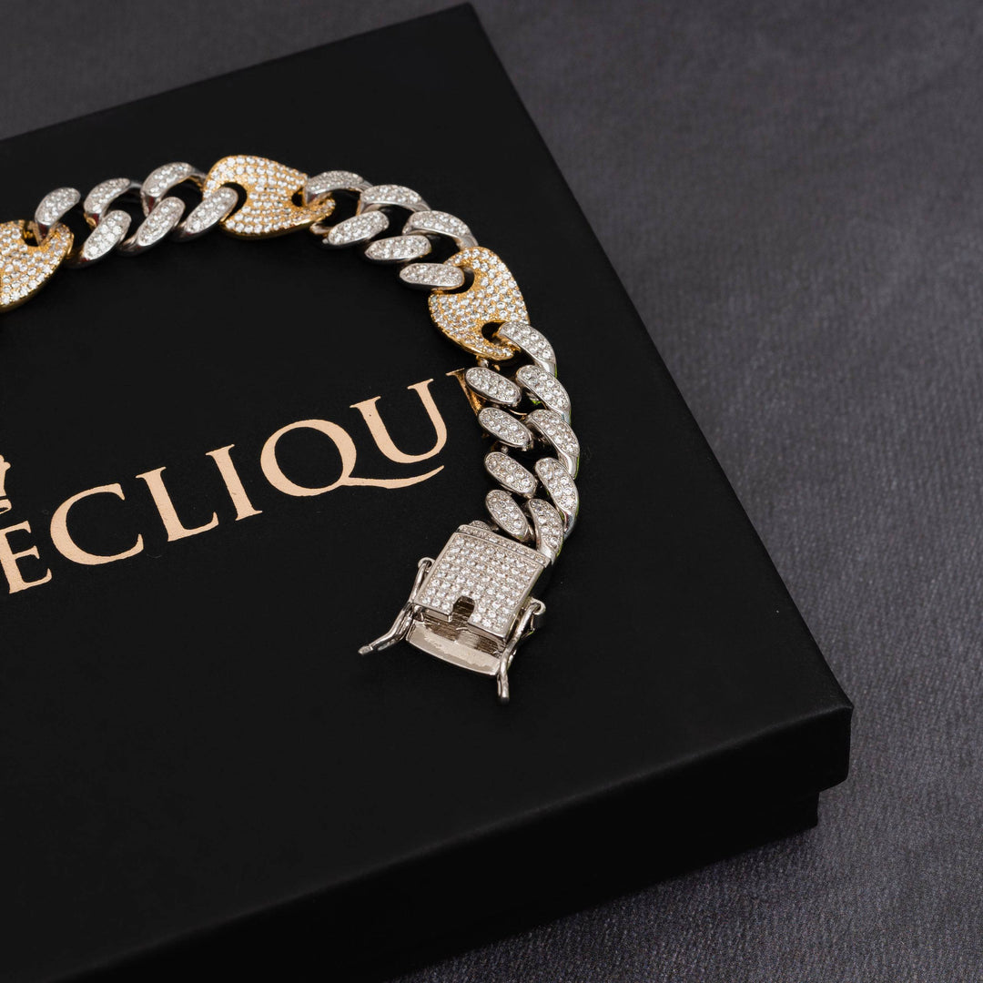 12mm Mixed Color Cuban Bracelet - ICECLIQUE JEWELRY