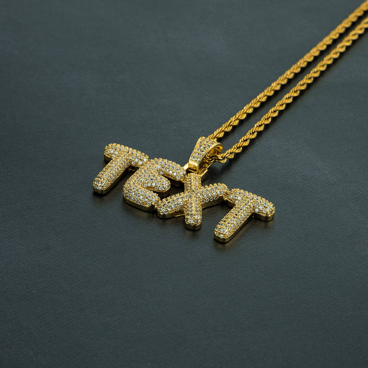 Custom Small Bubble Letter Pendant - ICECLIQUE JEWELRY