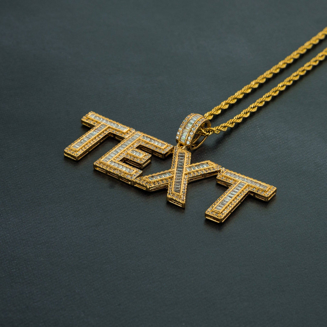 Custom Baguette Letter Pendant - ICECLIQUE JEWELRY