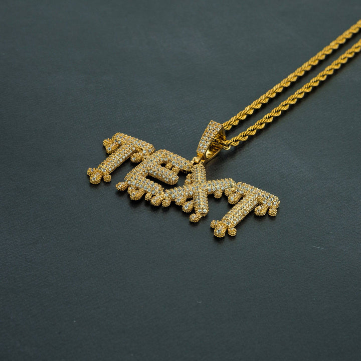 Custom Drip Letter Pendant - ICECLIQUE JEWELRY