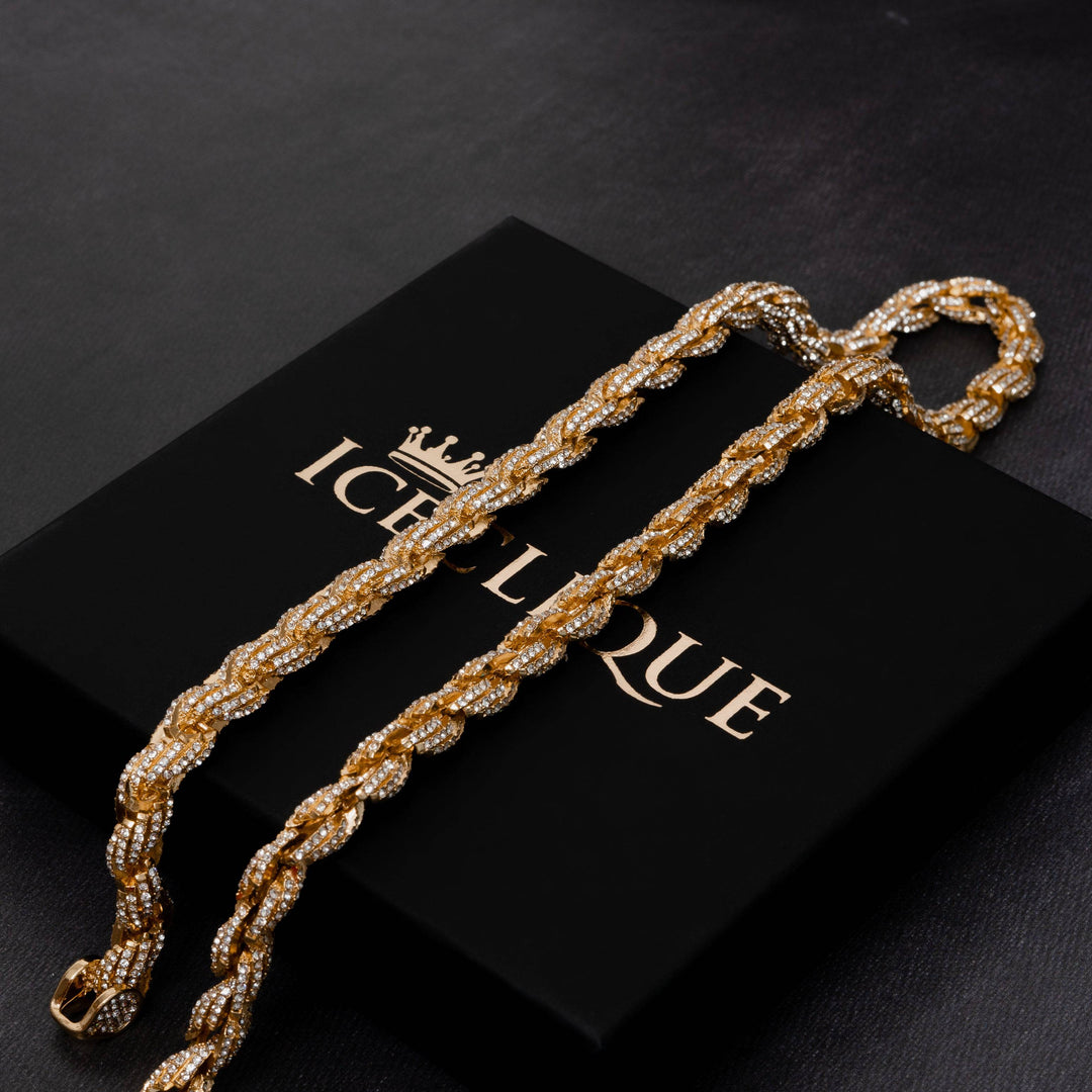 9mm Iced Rope Chain - ICECLIQUE JEWELRY