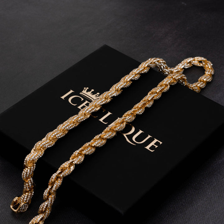 9mm Iced Rope Chain - ICECLIQUE JEWELRY