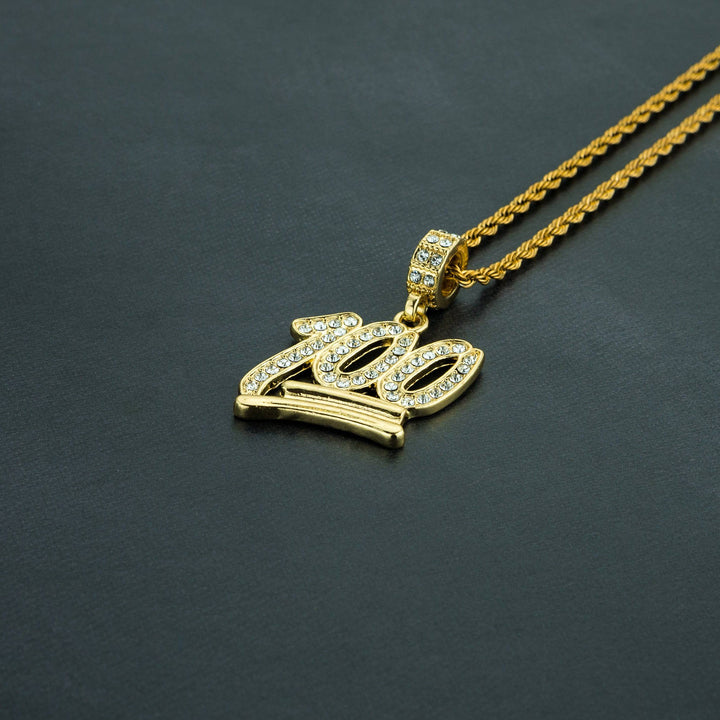 100 Pendant w/ Free Rope Chain - ICECLIQUE JEWELRY