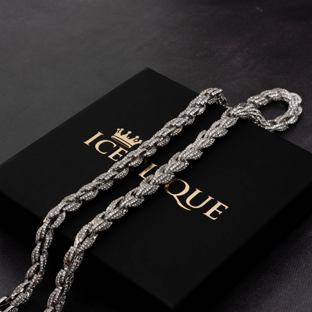 9mm Iced Rope Chain - ICECLIQUE JEWELRY