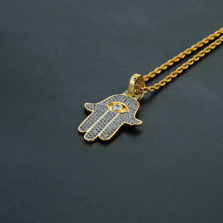 Iced Hamsa Pendant - ICECLIQUE JEWELRY