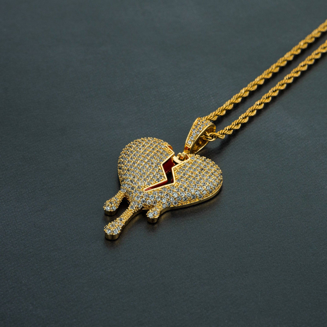 Iced Dripping Heart Pendant - ICECLIQUE JEWELRY