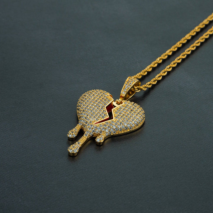 Iced Dripping Heart Pendant - ICECLIQUE JEWELRY