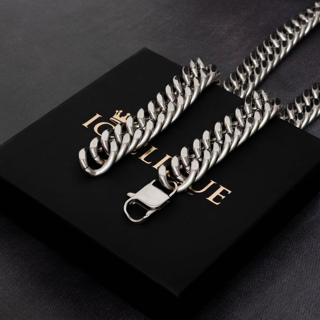X Adjustable White Gold 22mm Cuban Chain - ICECLIQUE JEWELRY