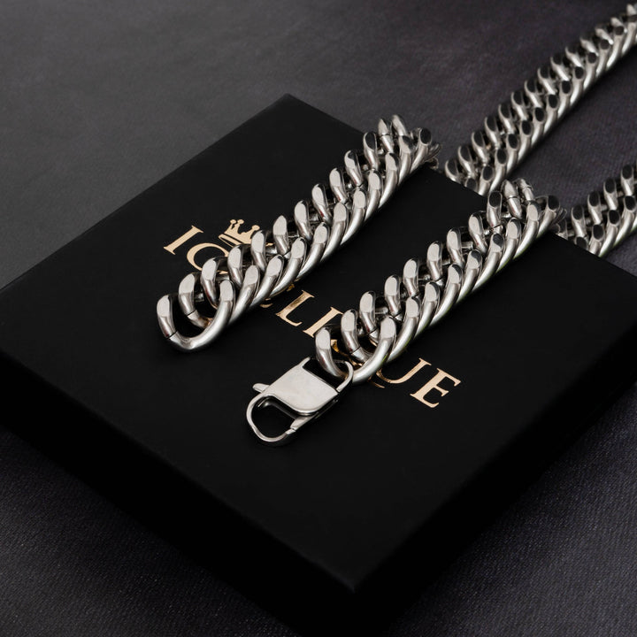 X Adjustable White Gold 22mm Cuban Chain - ICECLIQUE JEWELRY