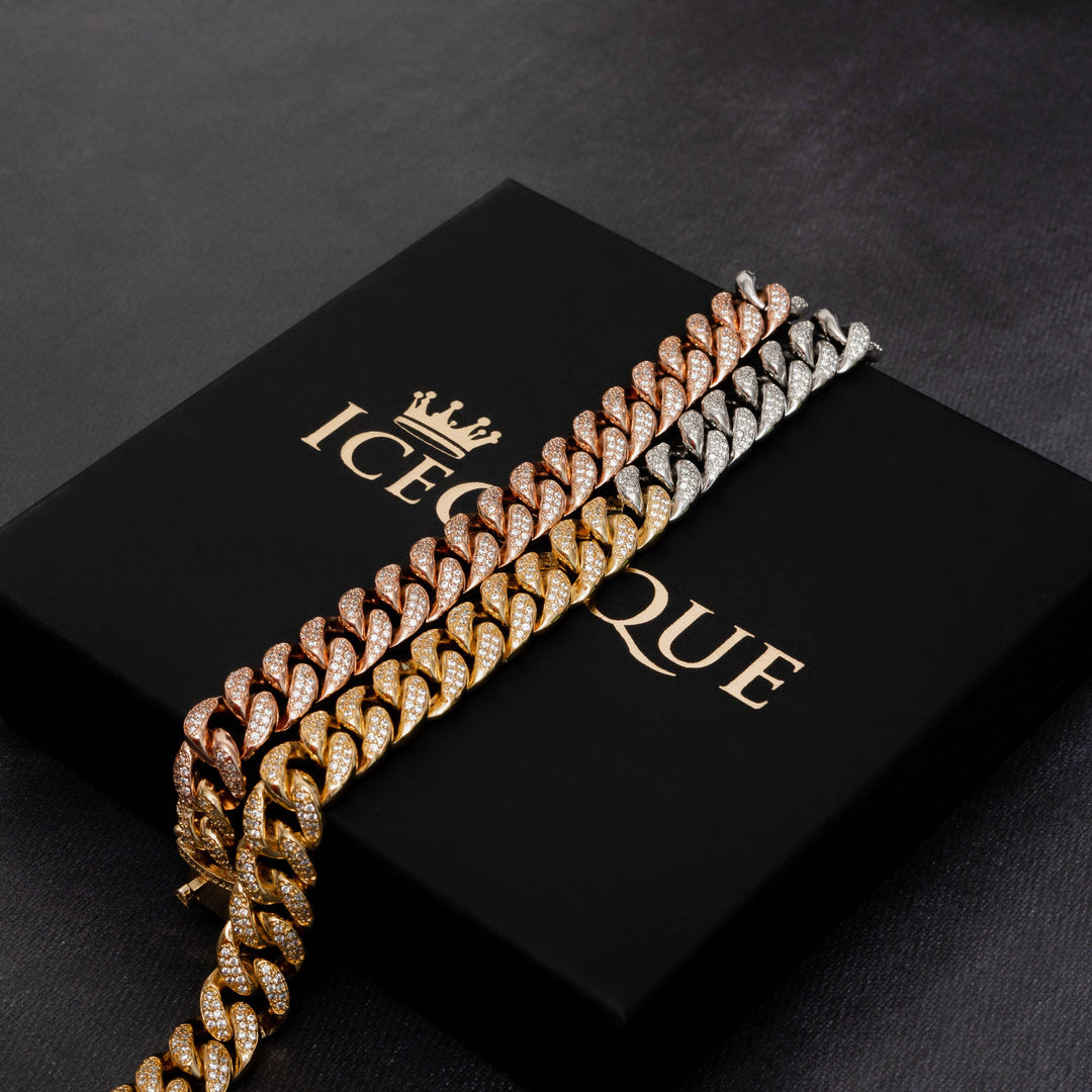 12mm Mixed Color Cuban Chain - ICECLIQUE JEWELRY