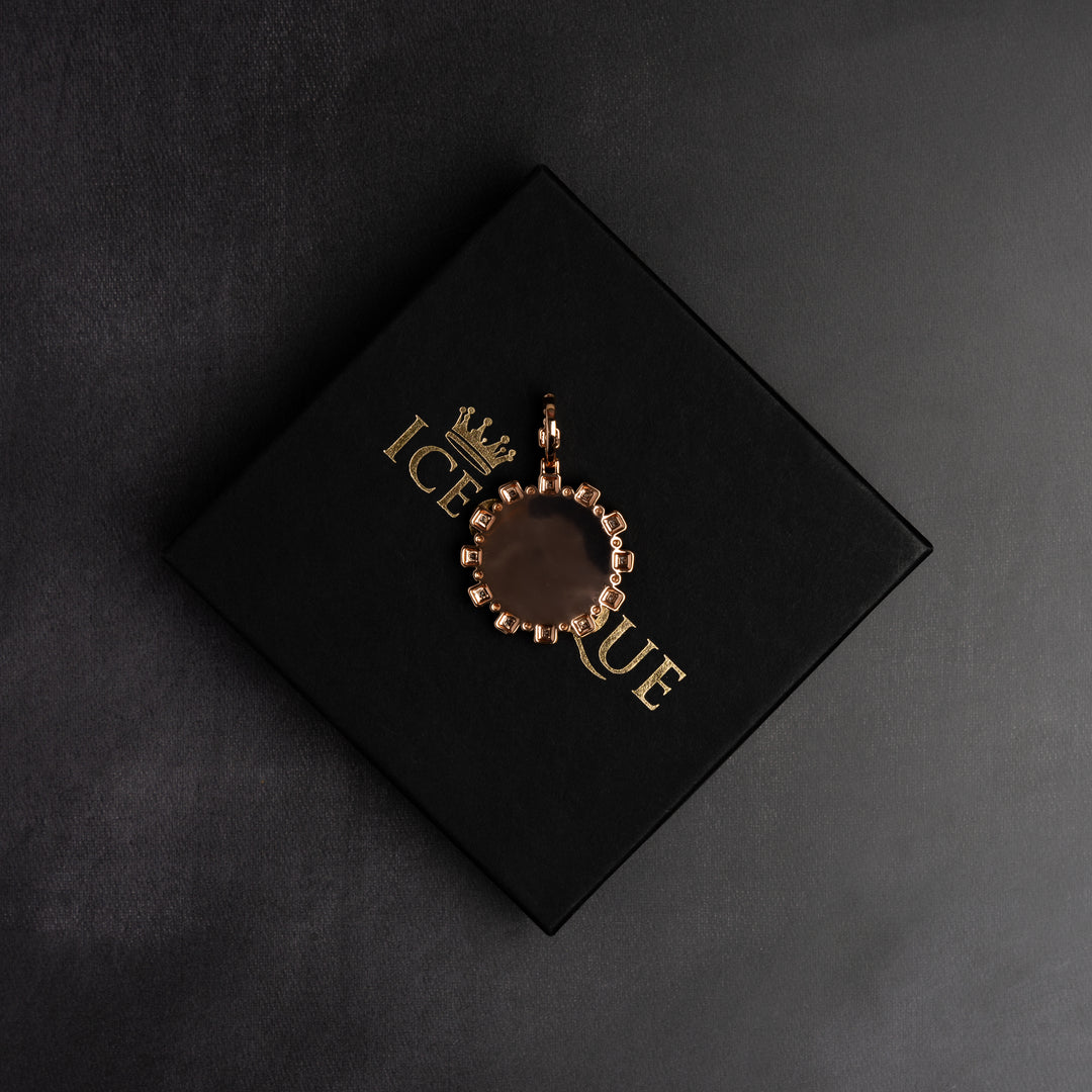 Baguette Gear Shaped Custom Photo Pendant - ICECLIQUE JEWELRY