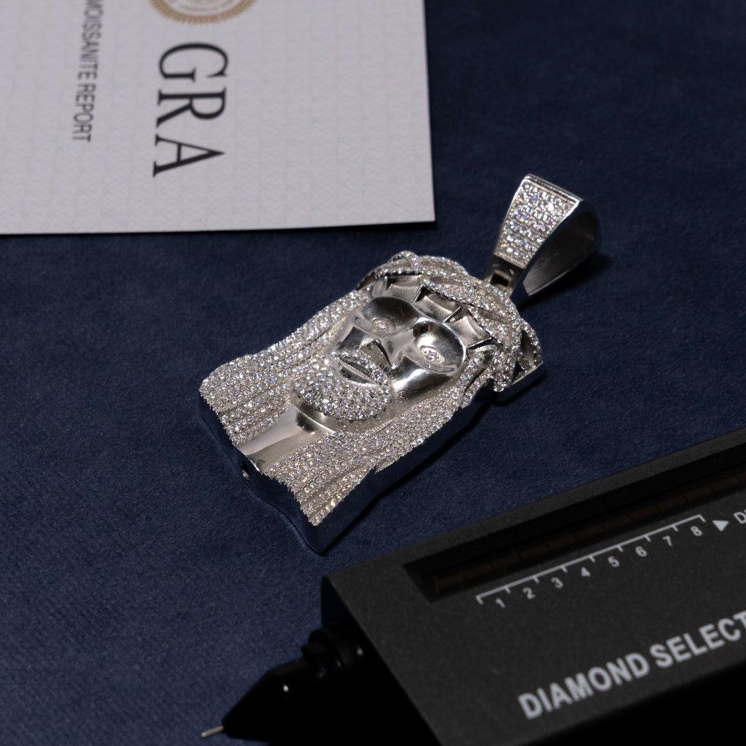 Iced 4ct Jesus Pendant - Moissanite & S925 - ICECLIQUE JEWELRY