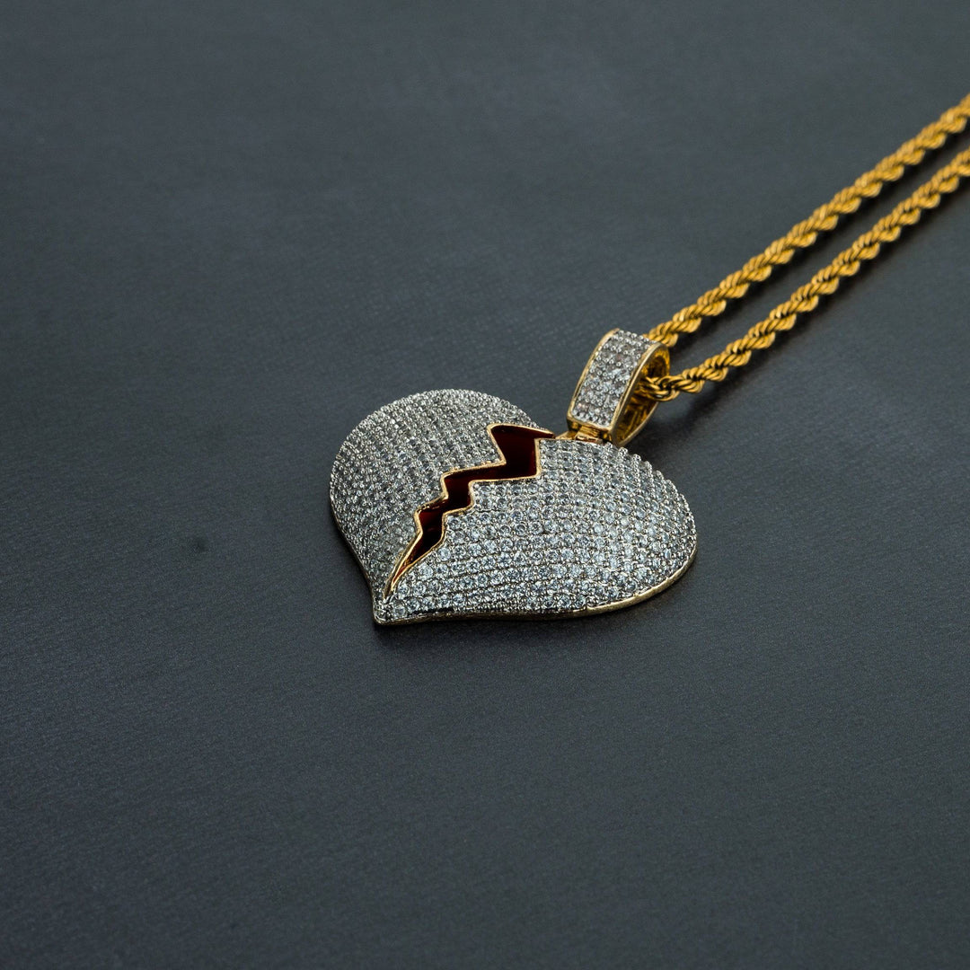 Frozen Heart Pendant w/ Rope Chain - ICECLIQUE JEWELRY