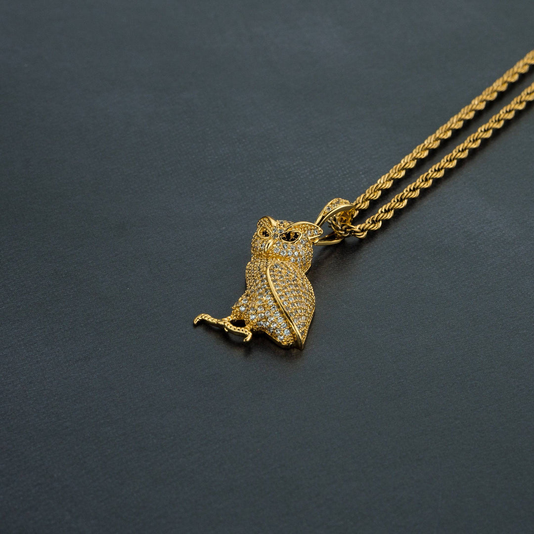 Iced Owl Pendant - ICECLIQUE JEWELRY