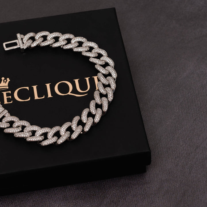 14mm Micro Setting Cuban Bracelet - ICECLIQUE JEWELRY