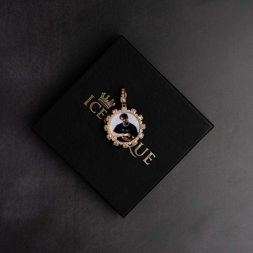 Baguette Gear Shaped Custom Photo Pendant - ICECLIQUE JEWELRY