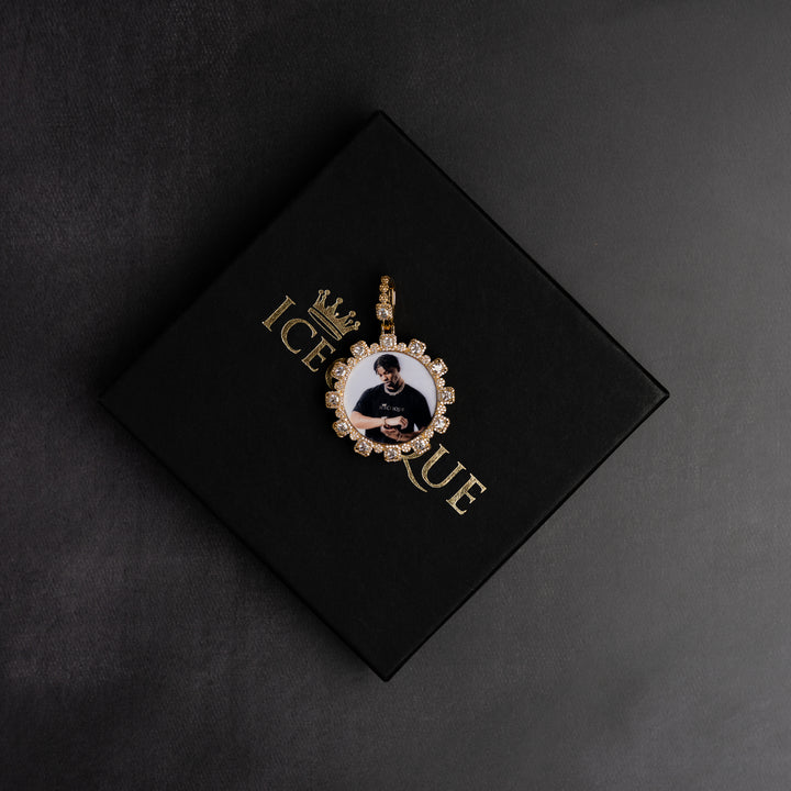 Baguette Gear Shaped Custom Photo Pendant - ICECLIQUE JEWELRY