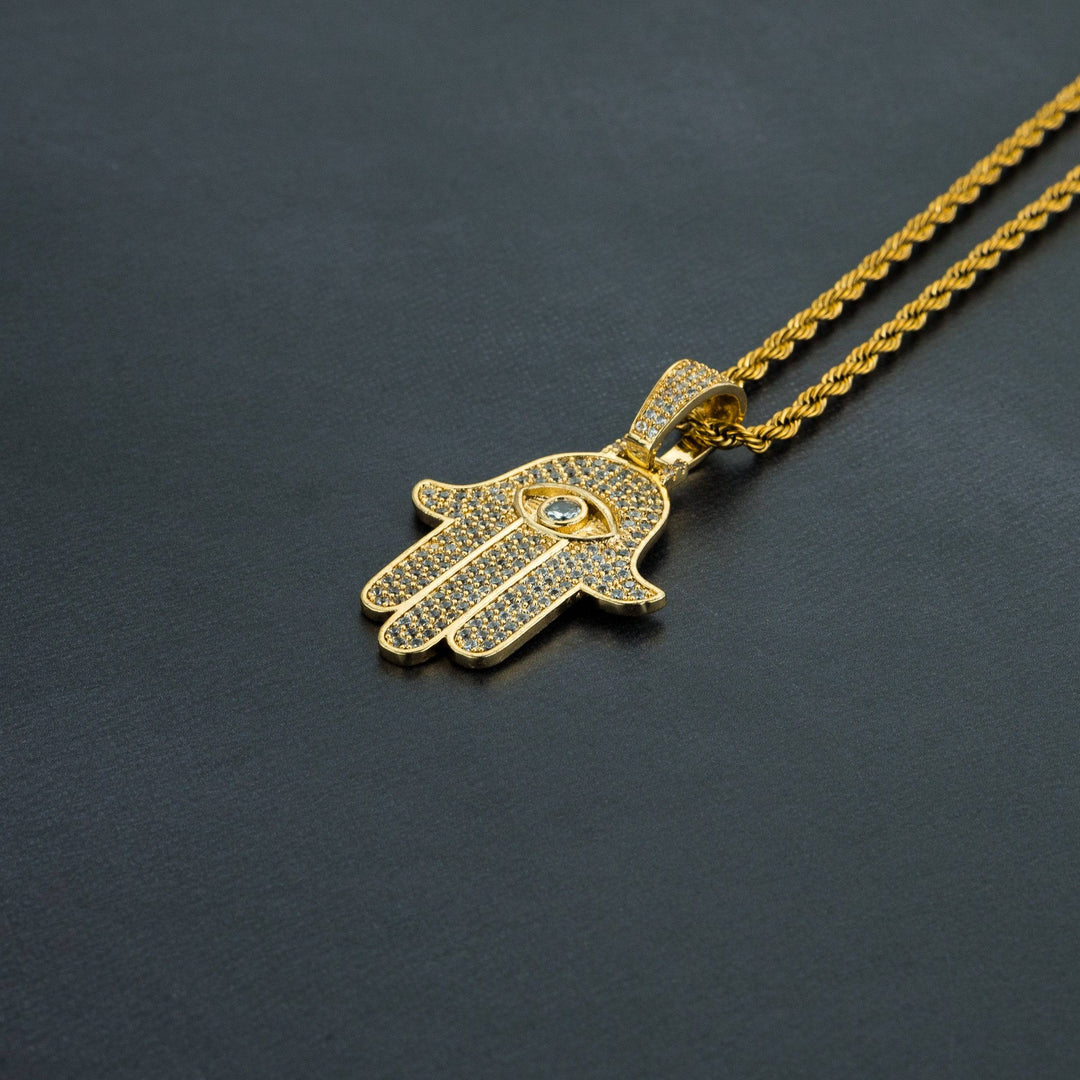 Iced Hamsa Pendant - ICECLIQUE JEWELRY