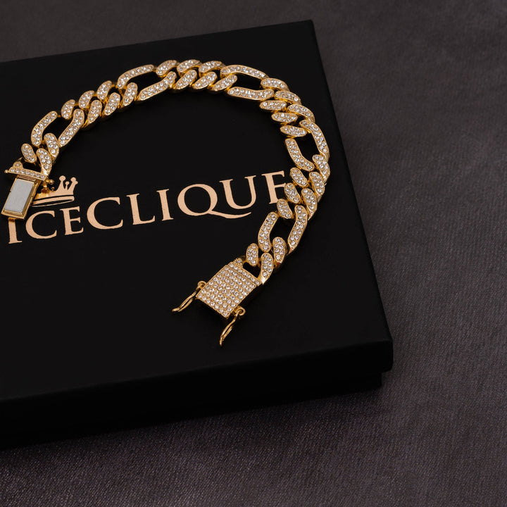 13mm Figaro & Cuban Link Bracelet - ICECLIQUE JEWELRY