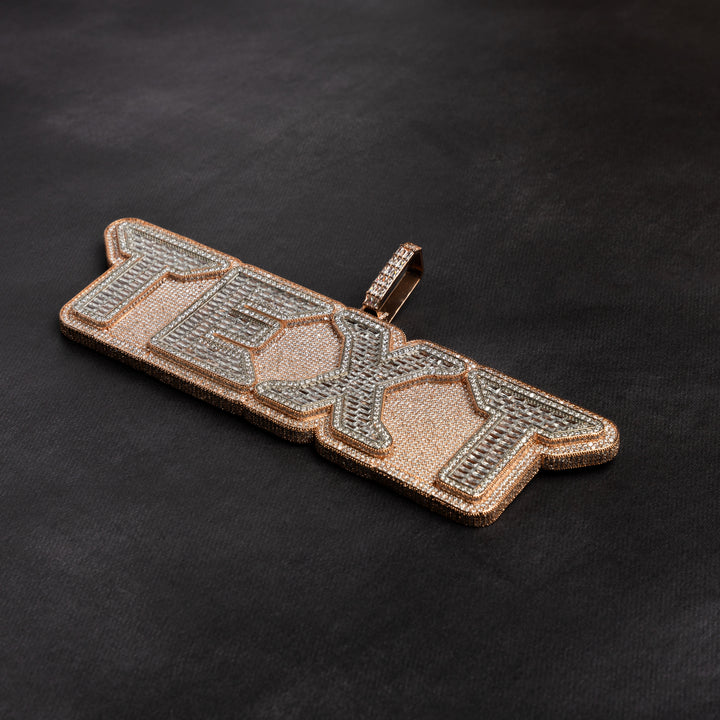 Custom VVS Baguette Neon Font Pendant - ICECLIQUE JEWELRY