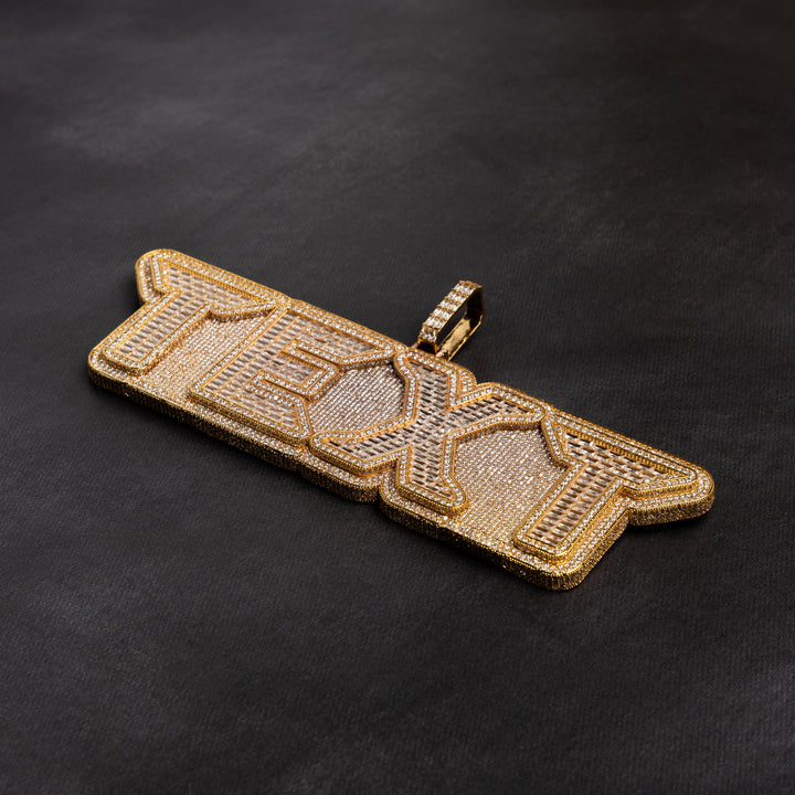 Custom VVS Baguette Neon Font Pendant - ICECLIQUE JEWELRY
