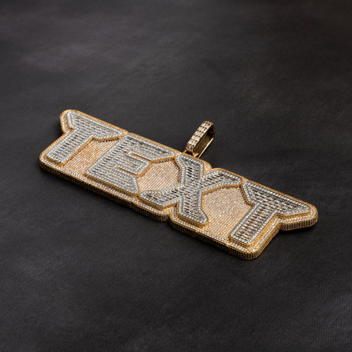 Custom VVS Baguette Neon Font Pendant - ICECLIQUE JEWELRY