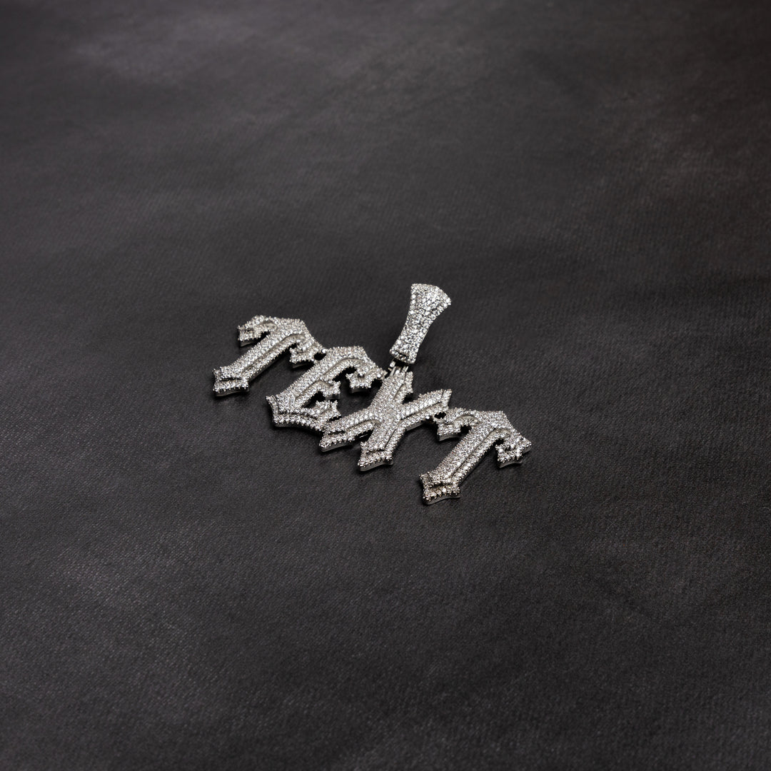 Custom Gothic Font Pendant - ICECLIQUE JEWELRY