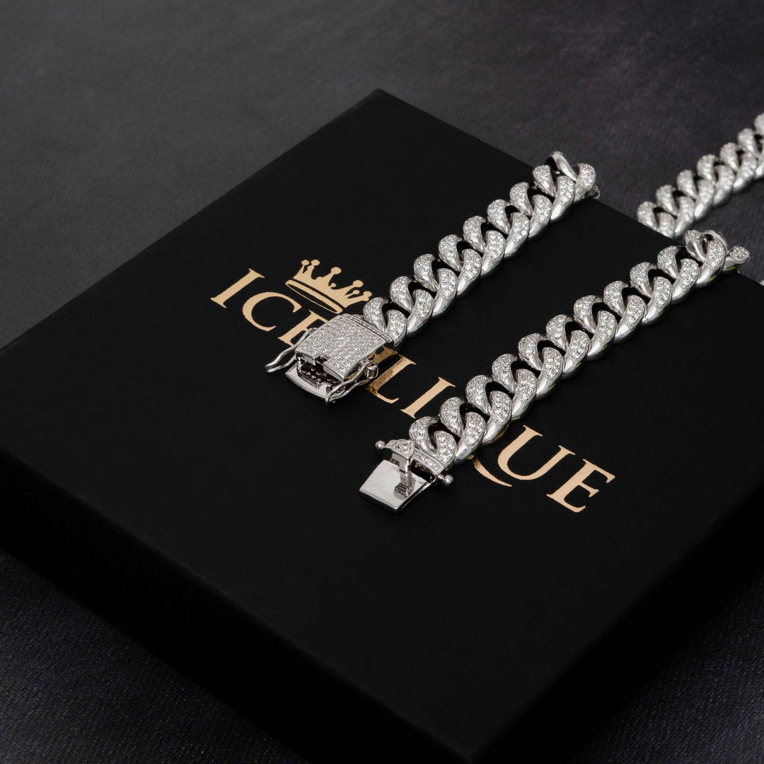 12mm Iced Cuban Chain - ICECLIQUE JEWELRY