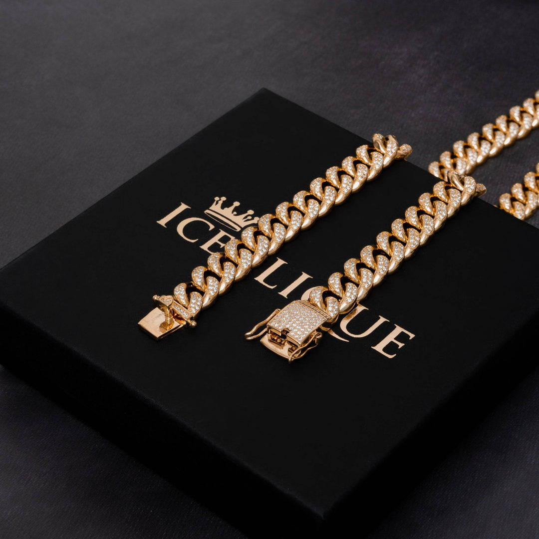 12mm Iced Cuban Chain - ICECLIQUE JEWELRY