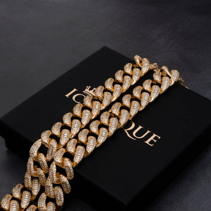 22mm Baguette Cuban Chain - ICECLIQUE JEWELRY