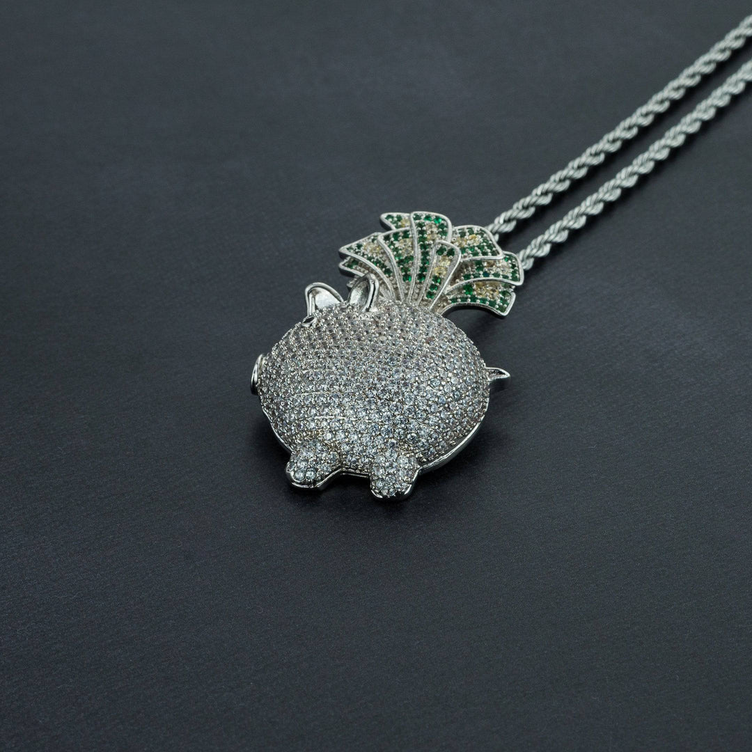 Iced Piggy Bank Pendant - ICECLIQUE JEWELRY