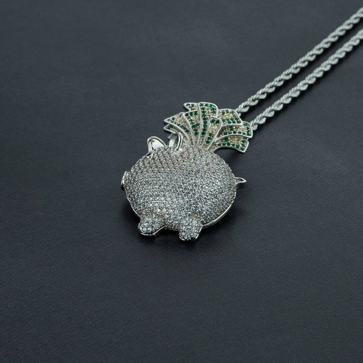Iced Piggy Bank Pendant - ICECLIQUE JEWELRY