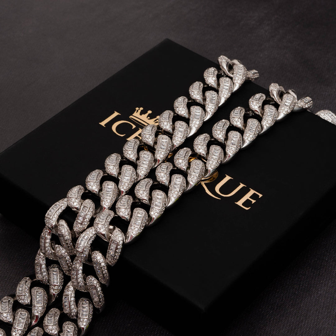 22mm Baguette Cuban Chain - ICECLIQUE JEWELRY
